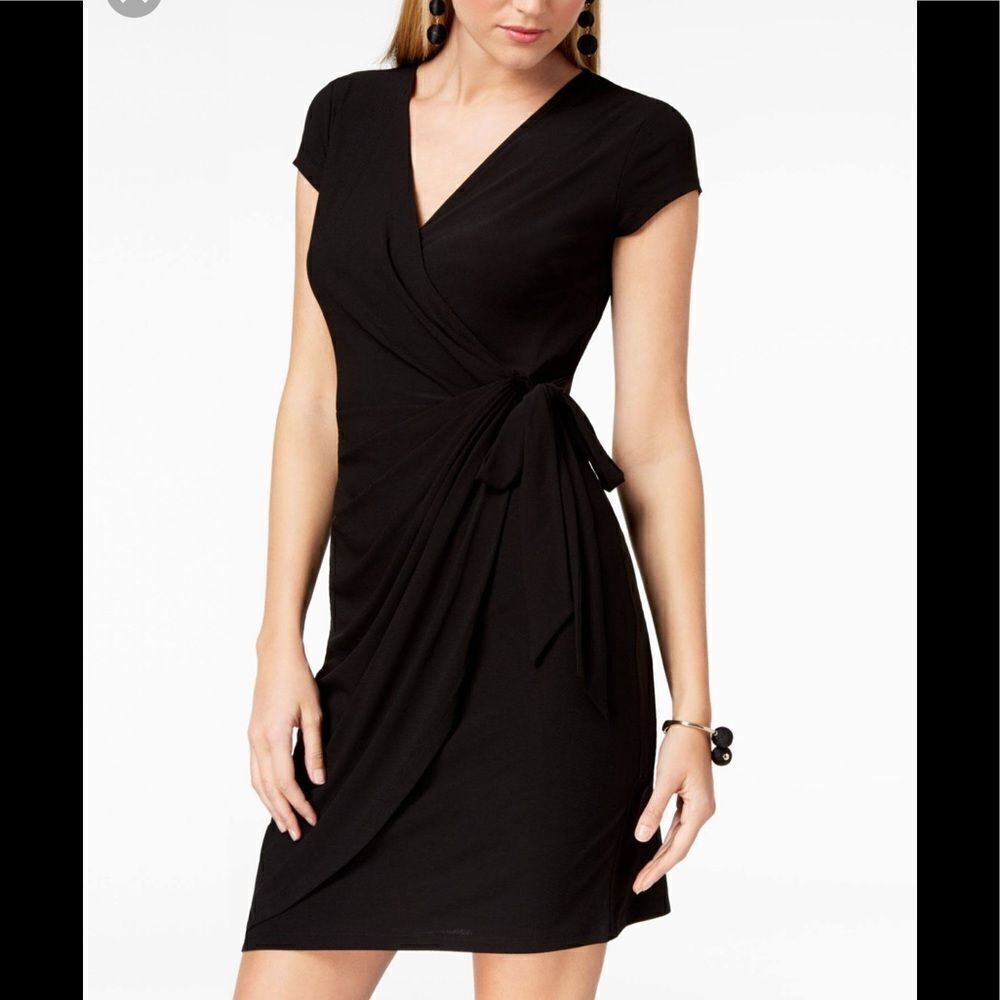 NWT INC International Concepts Burgundy Wrap Dress - Picture 2 of 11